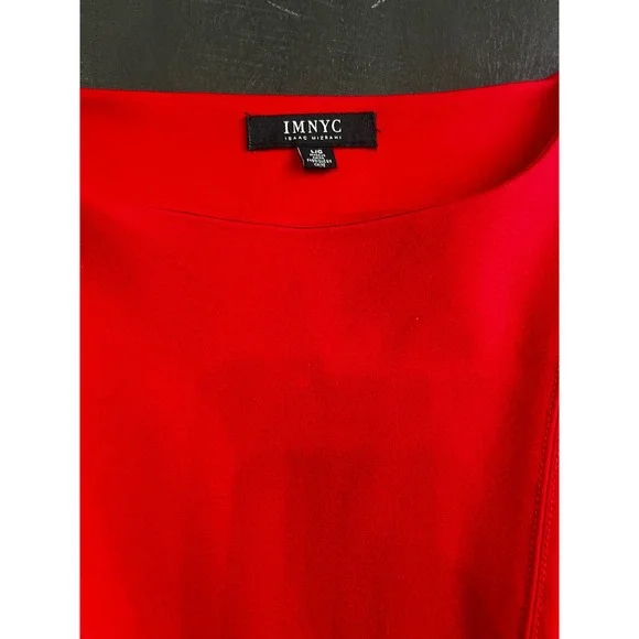 IMNYC Isaac Mizrahi Red 3/4 Sleeve Boat Neck A Line‎ Dress Women's Size XL - Picture 2 of 13